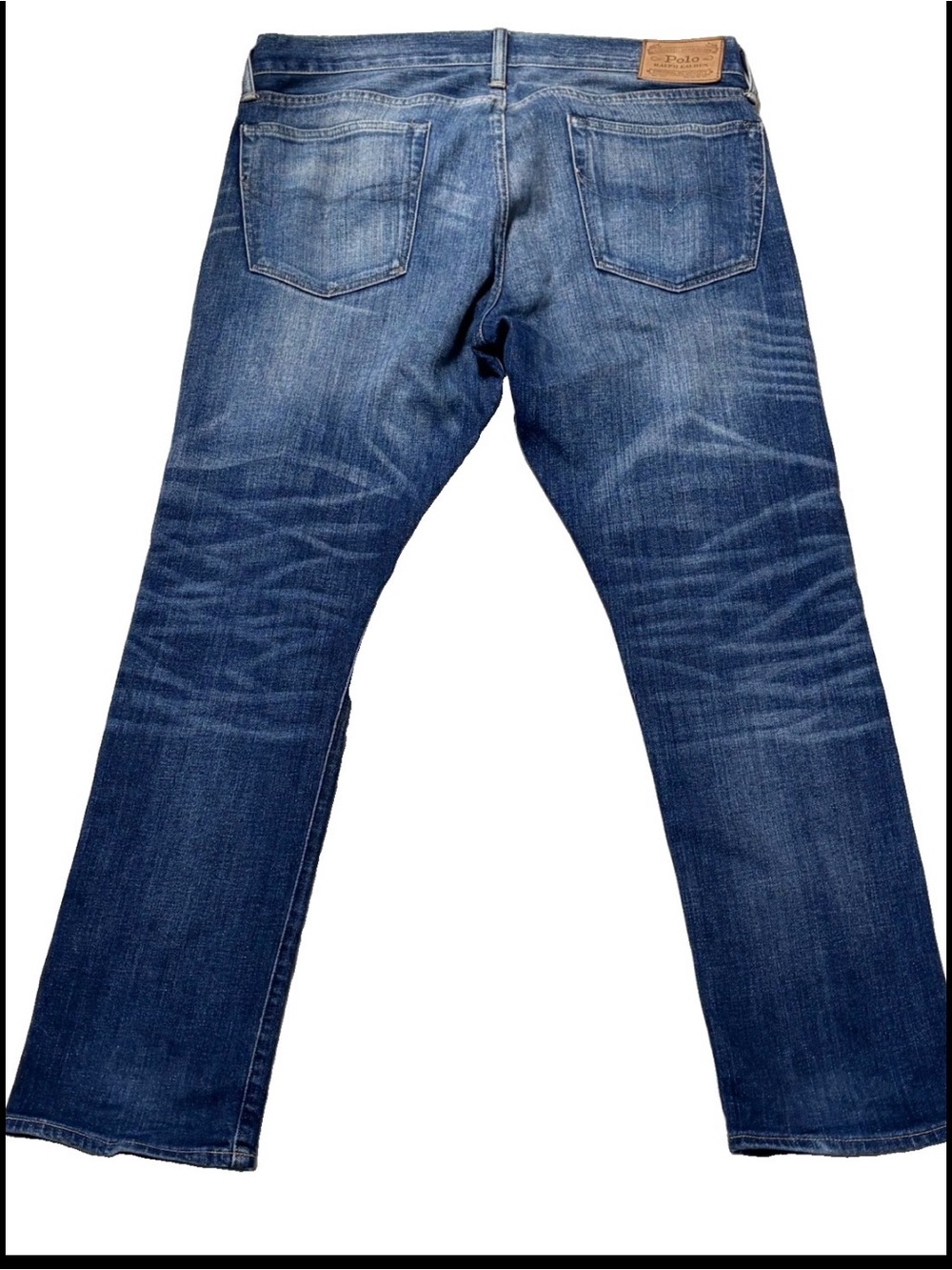 Polo Ralph Lauren Jeans Varick Slim Straight Distressed Patchwork 34 X 30 - Picture 4 of 14
